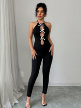 Elenzga Women's Bow Decor Backless Sexy Skinny Catsuit